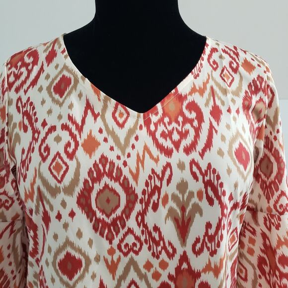 NWT Ikat Print V Neck 3/4 Bell Sleeve  Sheath Dress Size SmallUn - Picture 4 of 7